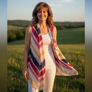 DG 2 DIANE GILMAN Open-Front KNIT Sleeveless TOPPER Plus Size 2X